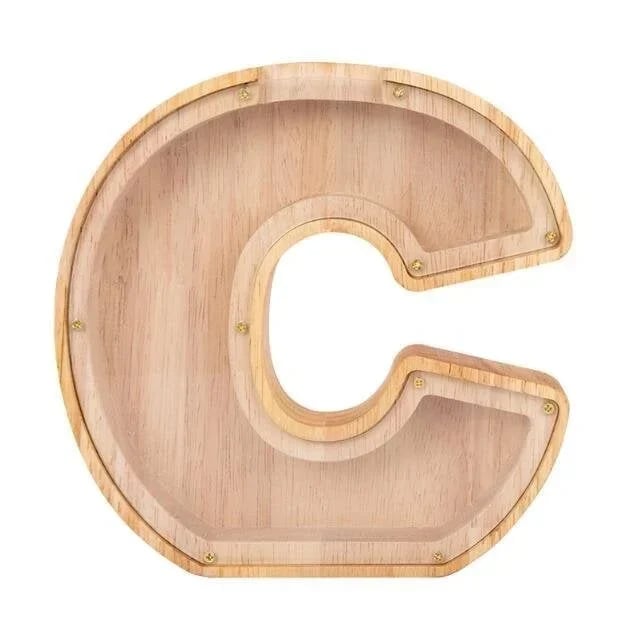 (🔥Summer Hot Sale Now-49% Off) Personalized Wooden Letter Piggy Bank - FREE SHIPPING