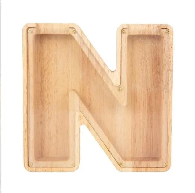 (🔥Summer Hot Sale Now-49% Off) Personalized Wooden Letter Piggy Bank - FREE SHIPPING